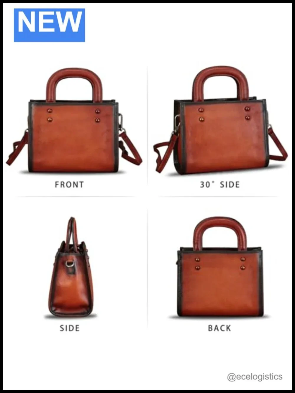 Genuine Leather Small Crossbody Satchel Purse with Strap for Women